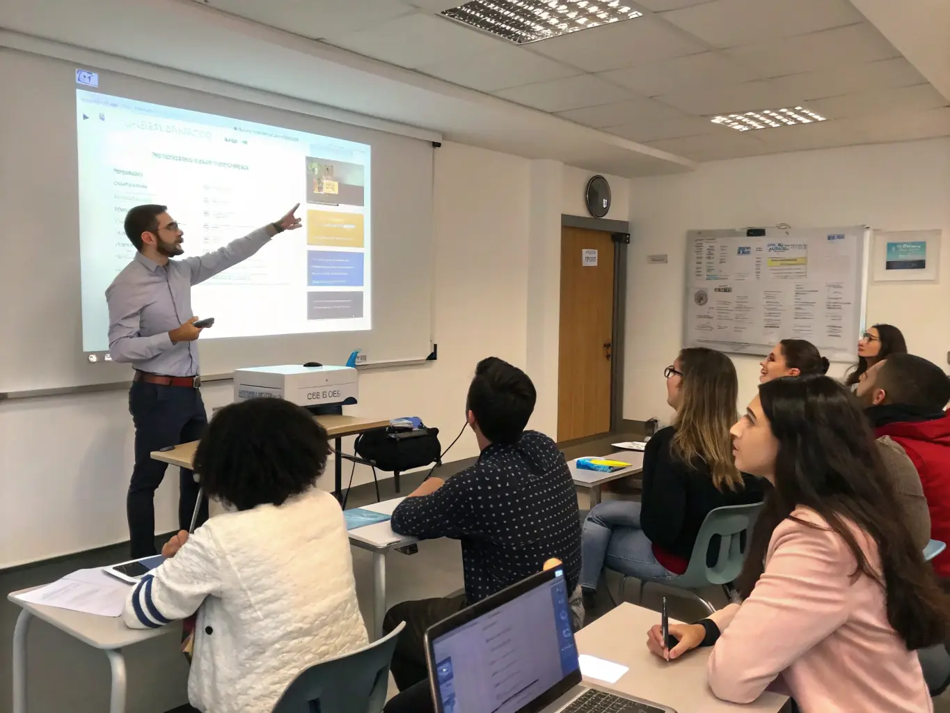 A diverse group of professionals from the utilities sector participating in an SAP training session, focusing on SAP-PM (Plant Maintenance) module, with a focus on equipment maintenance and reliability.